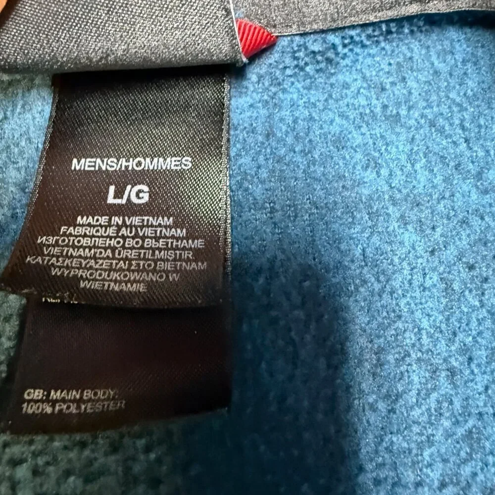 The North Face‎ Men’s 1/4 Zip Fleece Pullover Large Blue Heather EUC